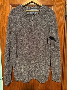 Kangol Men's Marled Navy Gray Crewneck Sweater